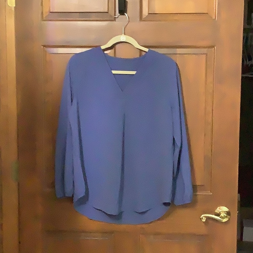 Women's V-Neck Blouse - Blue